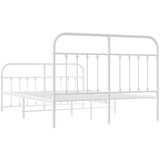 Metalni okvir kreveta uzglavlje i podnožje bijeli 135 x 190 cm | shoptok.hr