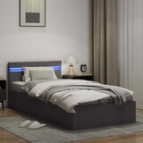  Hidraulični okvir za krevet od umjetne kože LED sivi 90x200 cm | Eponuda.ba
