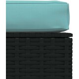  Vrtni tabure s jastukom crni 70 x 70 x 30 cm od poliratana | shoptok.hr