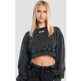 GymBeam Ženski duks Aura Cropped Washed Black Cene