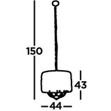 XXXL viseča svetilka bijou 44/150 cm E14 | Shoptok.si