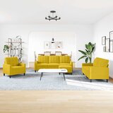  4-dijelni set sofa s jastucima žuti baršunasti | shoptok.hr