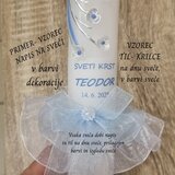  Krstne sveče z golobčkom in vejico v modri barvi KRSV 203-01 | Shoptok.si