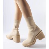 Gemre Beige ankle boots with elastic upper Cadiz | Shoptok.si