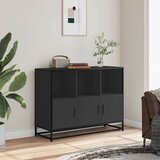 vidaXL Komoda črna 100x35x76 cm inženirski les | Shoptok.si