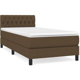  Krevet s oprugama i madracem tamnosmeđi 90 x 190 cm od tkanine | shoptok.hr