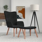  The Living Store Stol za sproščanje s stolčkom črn žamet - Stol Za Sproščanje, (21485256) Cene
