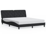  Okvir kreveta s LED-om bez madraca crni 160 x 200 cm baršunasti | shoptok.hr