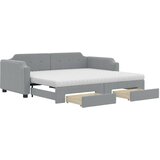 Dnevni krevet na razvlačenje svjetlosivi 80 x 200 cm od tkanine | shoptok.hr