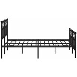  Metalni okvir kreveta uzglavlje i podnožje crni 150x200 cm | shoptok.hr