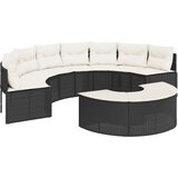 The Living Store Vrtna sedežna garnitura 2-delna polkrožna črn PE ratan - Vrtna Sedežna Garnitura, (21625390) | Shoptok.si