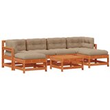  Set lounge namještaja za vrt 7 pcs Vosak Smeđa Masivna borovina - Vosak smeđa bor | shoptok.hr