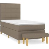  s oprugama i madracem smeđesivi 90x200 cm od tkanine | shoptok.hr