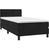  Box spring s madracem LED crni 90x200 cm baršun | shoptok.hr