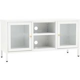 TV ormarić bijeli 105 x 35 x 52 cm od čelika i stakla | shoptok.hr