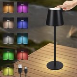 Nettlife Lampe de chevet sans fil, LED RGB 2600mAh, lampe de table extérieur rechargeable, tactile, dimmable, noire, TYPE-C/USB, (22141574) Cene