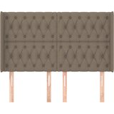  Uzglavlje s ušima smeđesivo 147x16x118/128 cm od tkanine | shoptok.hr