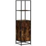 vidaXL Visoka ploča dimljeni hrast 35,5x35x139cm izrađeno drvo i metal | shoptok.hr