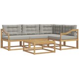 Set vanjskih sofa 5 kom. Bijela i svjetlosiva Poliester | shoptok.hr
