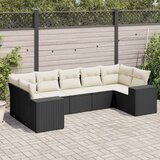 vidaXL 7-dijelni set vrtnih sofa od poliratana s jastucima crni | shoptok.hr