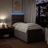 vidaXL Box spring postelja z vzmetnico taupe 90x200 cm blago | Shoptok.si