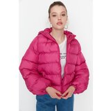 Trendyol Fuchsia Wide Cut Oversize Hooded Inflatable Jacket Cene