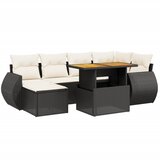 Maison Chic Seti vrtnega pohištva - Vrtna garnitura - Vrtni pohištvo set 7-delna z blazinami črn poli ratan, (21802187) | Shoptok.si