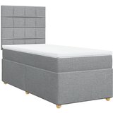 vidaXL Okvir kreveta s oprugama i madrac svjetlosivi 80x200cm tkanina | shoptok.hr