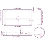 vidaXL noge kavne mizice črna 2 kosa 70x(30-31) cm jeklo | Shoptok.si