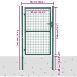  Vrata za ogradu Čelik 100x150 cm Zelena | shoptok.hr