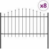  Vrtna Ograda 8 pcs Siva 170 x 140 cm Čelik s prahom premazan | shoptok.hr