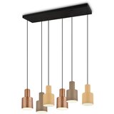 Trio Leuchten Viseča svetilka bronasta s taupe in bež 6-light - Ans Cene