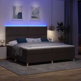 LED Box Spring Krevet Tamno smeđa 200 x 200 cm tkanina | shoptok.hr