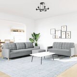  3-dijelni set sofa s tabureom svjetlosivi od tkanine | shoptok.hr