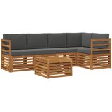  Sekcijska garnitura s jastukom 6 pcs Prirodna i antracit | shoptok.hr