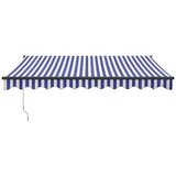 Tenda na uvlačenje plavo-bijela 3 x 2,5 m tkanina i aluminij | shoptok.hr