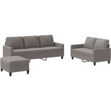  3-dijelni set sofa s jastucima smeđesivi od tkanine | Eponuda.com