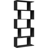 vidaXL Pregrada s knjižno omaro 5-nadst. črna 70x24x161 cm inž. les | Shoptok.si