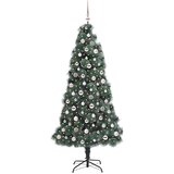  Umjetno božićno drvce s lampicama i setom ukrasa Zelena 210 cm | shoptok.hr
