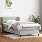 Box Spring krevet s madracem svijetlo sivi 90x220 cm baršun | Eponuda.ba