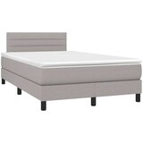  Box spring postelja z vzmetnico svetlo siva 120x200 cm blago, (20724386) | Shoptok.si