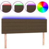 Maison Chic led posteljno vzglavje - vzglavna omarica - nočna omarica temno rjavo 144x5x78/88 cm blago, (21710872) | Shoptok.si