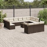 vidaXL 14 kosov Garden Sofa Set z blazinami Brown Poly Rattan Cene