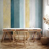  Foto tapeta - Striped pattern - abstract background in stripes in blue tones with gold pattern 343x256 Samoljepljiva | shoptok.hr