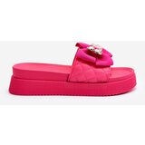 Boto Women's Slippers with Bow and Decorative Teddy Bear Fuchsia Katerina | shoptok.hr