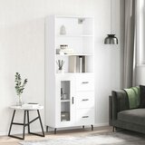 vidaXL Visoka omara bela 69,5x34x180 cm inženirski les | Shoptok.si