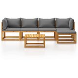  6-dijelna vrtna garnitura od masivnog drva bagrema s jastucima | shoptok.hr