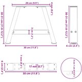  Noge za klub stolić A-oblika 2 kom 30 x (30-31) cm čelik | shoptok.hr