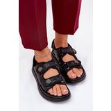 Boto Women Sandals With Decorative Details On Velcro Black Zoliner | Shoptok.si