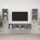 TV Zidni ormarići 4 kom siva boja betona od iverice | shoptok.hr